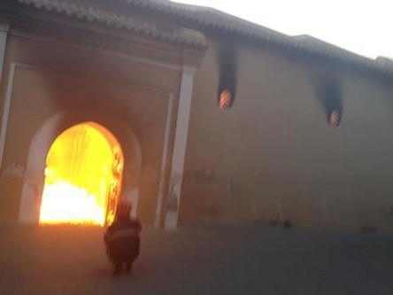 بالفيديو.. حريق الجامع الكبير في تارودانت