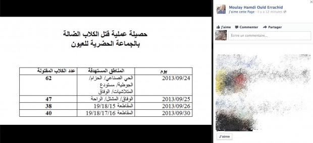 كلها والحصيلة ديالو.. حمدي ولد الرشدي فخور بقتل 187 كلبا ضالا في 4 أيام!! (وثيقة)