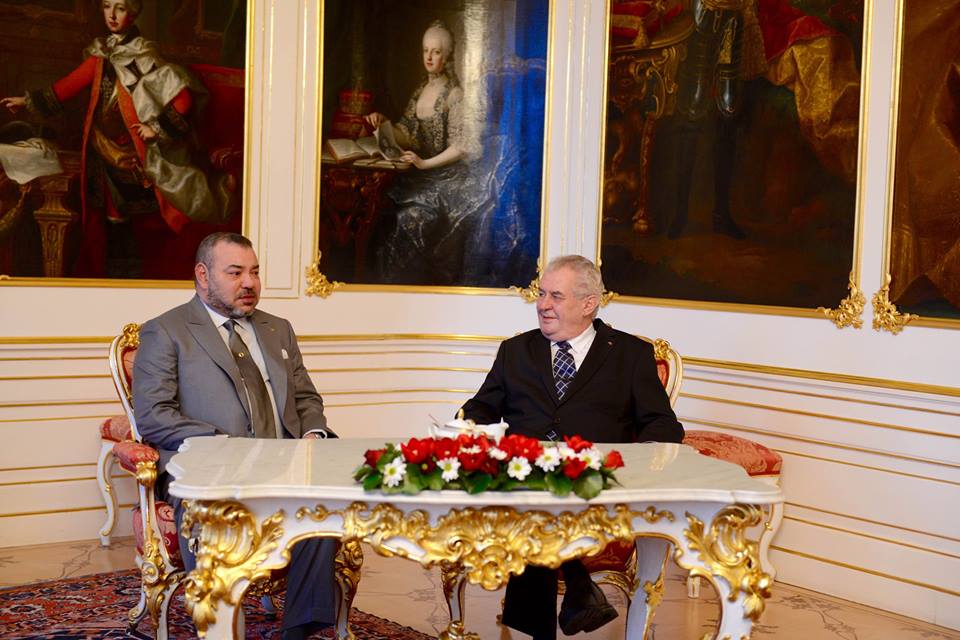 بالصور.. الملك يلتقي الرئيس التشيكي