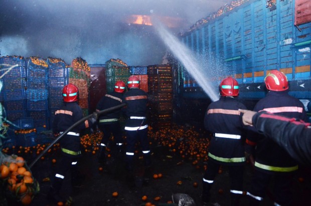 سلا..  حريق مهول في سوق الجملة (صور)