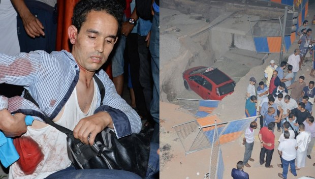 السائق حاول إنقاذ شخص من لصين في كازا.. سيارة أجرة في حفرة! (صور)