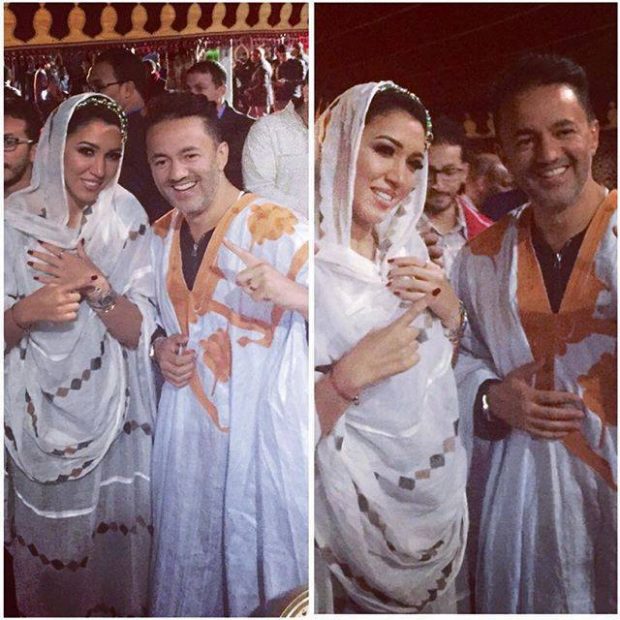 قالتها الصورة.. أسماء لمنور وريدوان بالدراعية والملحفة