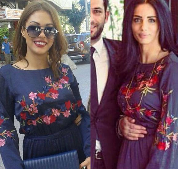 بنفس الفستان.. تسكت والباني بالورود