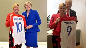 بعد التأهل إلى النهائي.. رئيسة كرواتيا تهدي ترامب ورئيسة الوزراء البريطانية قميص منتخب بلادها (صور)