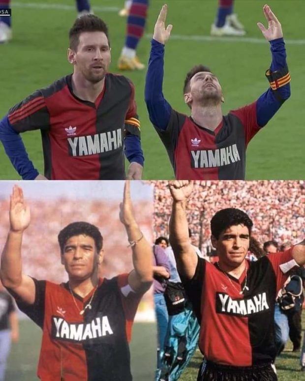 استعرض القميص رقم 10 بطريقة خاصة.. ميسي يكرم مارادونا في ذكرى تأسيس فريقه