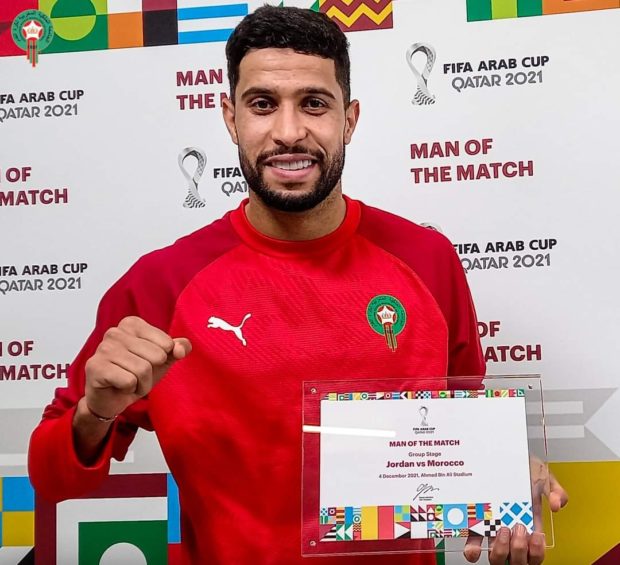 كأس العرب.. جبران يتوج بجائزة أفضل لاعب في مباراة المغرب والأردن