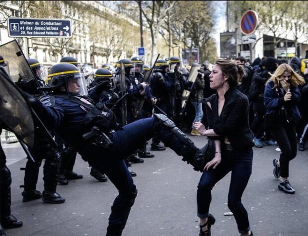 صدمة في فرنسا.. تدخلات عنيفة للشرطة ضد المتظاهرين (صور)