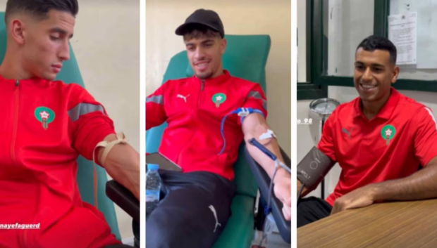 بالصور.. “الأسود” ينخرطون في حملة التبرع بالدم لضحايا زلزال الحوز